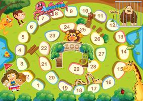 Gioco da tavolo a tema Zoo vettore