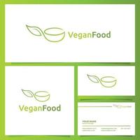 design e marchio del logo alimentare vegano minimalista semplice vettore