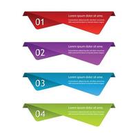 gradiente colorato passaggi etichetta infografica banner set. vettore