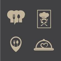 pacchetti di modelli di progettazione logo icona ristorante vettore