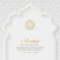 sfondo ornamentale bianco e dorato di lusso elegante islamico arabo con motivo islamico decorativo vettore
