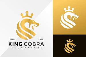 modello di illustrazione vettoriale di design del logo del re cobra d'oro