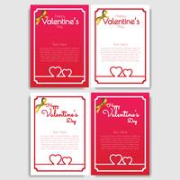 Felice giorno di San Valentino set di 4 design di cartolina d&#39;auguri vettore