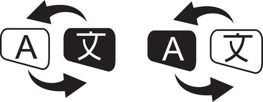scrivendo il logo dell'icona di traduzione. illustrazione della linea di scrittura tradurre o interpretare l'icona vettoriale per il web design