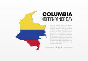 Columbia Giornata dell'Indipendenza per la celebrazione nazionale il 20 luglio. vettore