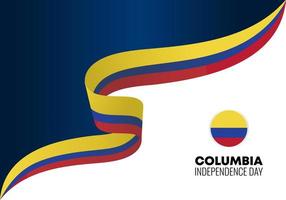 Columbia Giornata dell'Indipendenza per la celebrazione nazionale il 20 luglio. vettore