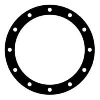 guarnizione in gomma con fori tenuta ad anello di tenuta icona di ritenzione dell'o-ring di tenuta colore nero illustrazione vettoriale immagine in stile piatto
