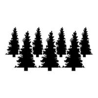 icona di abete rosso della foresta colore nero illustrazione vettoriale immagine in stile piatto