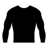 rashguard maniche lunghe icona superiore colore nero illustrazione vettoriale immagine in stile piatto