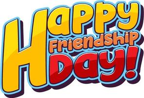 logo di parola felice giorno di amicizia su priorità bassa bianca vettore