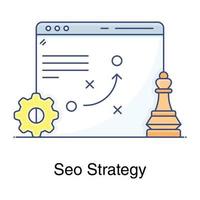 un'icona del design della strategia SEO nel vettore piatto