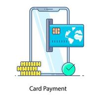 pagamento online, vettore di contorno piatto del pagamento con carta