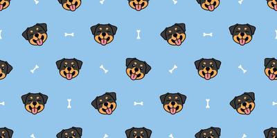 carino rottweiler cucciolo cartone animato motivo senza giunture, illustrazione vettoriale