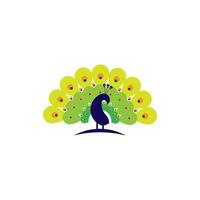 logo del pavone di bellezza vettore
