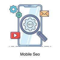 icona della tecnologia moderna di mobile seo vettore