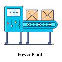 nastro trasportatore, icona di contorno piatto dell'impianto di produzione vettore