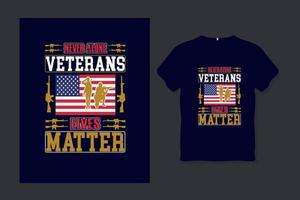 mai da soli veterani vite contano t shirt vettore