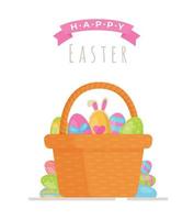 illustrazione vettoriale di preparare un cesto per st. Pasqua. una festa per i fedeli. tempo in chiesa. uovo, cestino, vacanza, fede.