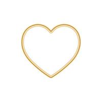 cornice metallica dorata dell'icona del cuore per st. San Valentino vettore