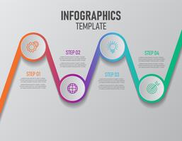 Elementi colorati infografica con passaggi per il business di successo vettore