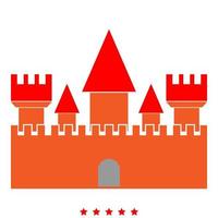 stile di riempimento del colore dell'illustrazione dell'icona del castello vettore