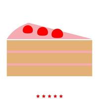 icona di un pezzo di torta. stile piatto vettore