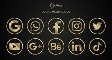 popolare set di icone di social media vettore