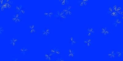 sfondo astratto vettoriale azzurro con foglie.