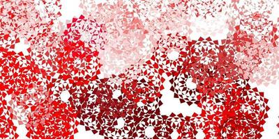 sfondo doodle vettoriale rosa chiaro, rosso con fiori.
