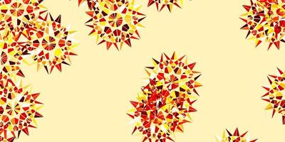 sfondo di doodle vettoriale rosso chiaro, giallo con fiori.