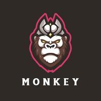 logo della mascotte della scimmia vettore