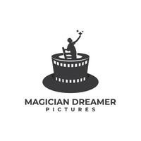 logo dell'immagine del sognatore del mago vettore