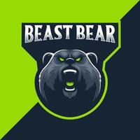 logo esport orso bestia vettore