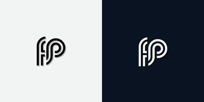 logo moderno astratto lettera iniziale fp. vettore