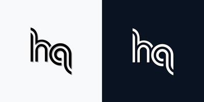 logo moderno astratto lettera iniziale hq. vettore