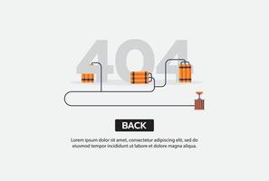 avviso di rete Internet 404 pagina di errore o file non trovato per la pagina web. vettore