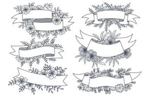 vari stili di cornici floreali sono progettati per l'uso in cartoni animati e illustrazioni vettore