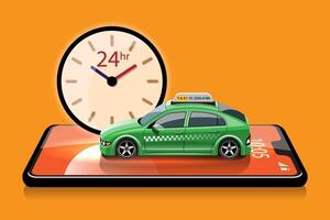applicazione online per chiamare il servizio taxi tramite smartphone e impostare la posizione per la destinazione vettore