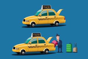 mockup di servizio taxi per marchi e giochi di auto. vettore