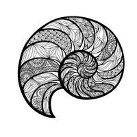 Seashell nautilus. Modello a spirale Fondo marino di nautilus dell&#39;onda vettore