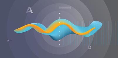 sfondo colorato moderno dell'onda delle particelle con il design dell'elemento concettuale vettore