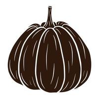 sagoma di zucca matura. illustrazione del cibo autunnale. ombra di zucca. elemento per il design decorativo autunnale, invito di halloween, raccolto, adesivo, stampa, logo, menu, ricetta vettore