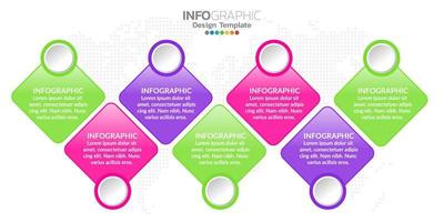 modello di infografica aziendale con 7 passaggi per il successo. vettore