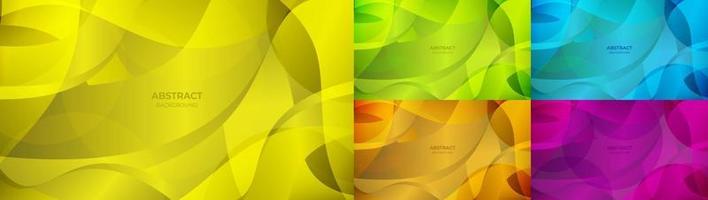 astratto di sfondo con design fluido colorato giallo, verde, blu, arancione e viola sfumato. illustrazione vettoriale