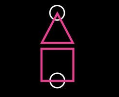 cerchio bianco e quadrato triangolo rosa gioco simbolo icona graphic design corea del sud film illustrazione vettoriale