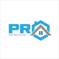 pro servizi immobiliari logo design, comprare vendere, affittare, costruire vettore