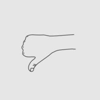 disegno dell'illustrazione del perdente del gesto della mano vettore