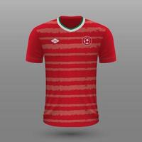 maglia da calcio realistica, modello home jersey dell'ungheria per kit da calcio. vettore