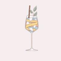 illustrazione colorata del cocktail disegnato a mano vettore