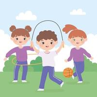 bambini che allenano lo sport vettore